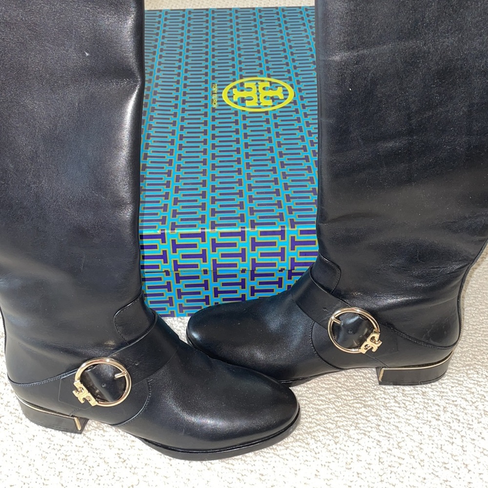 EUC 🎉Tory Burch🎉Black Leather Boots, Sz 6.5